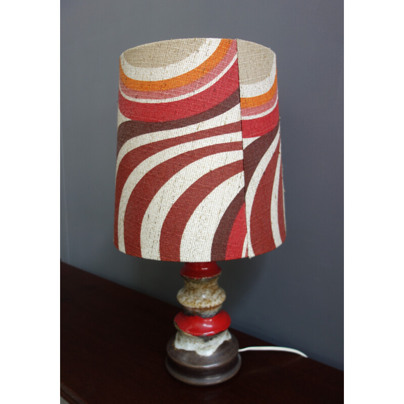 Vintage full color table lamp, German 1970s