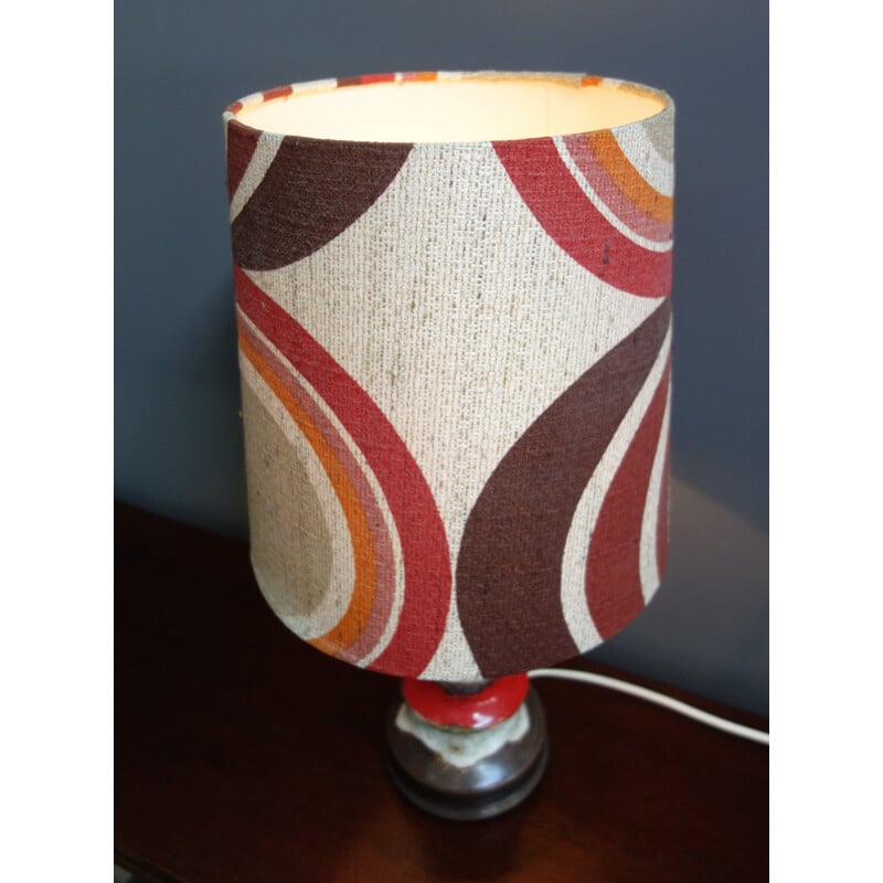 Vintage full color table lamp, German 1970s