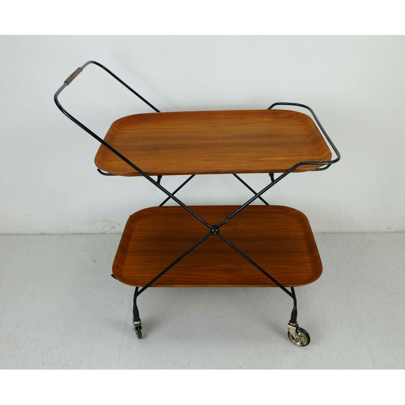 Vintage modern serving teak metal by Jie Gantofta, Sweden1950s