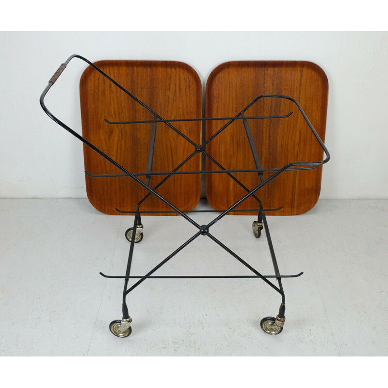 Vintage modern serving teak metal by Jie Gantofta, Sweden1950s