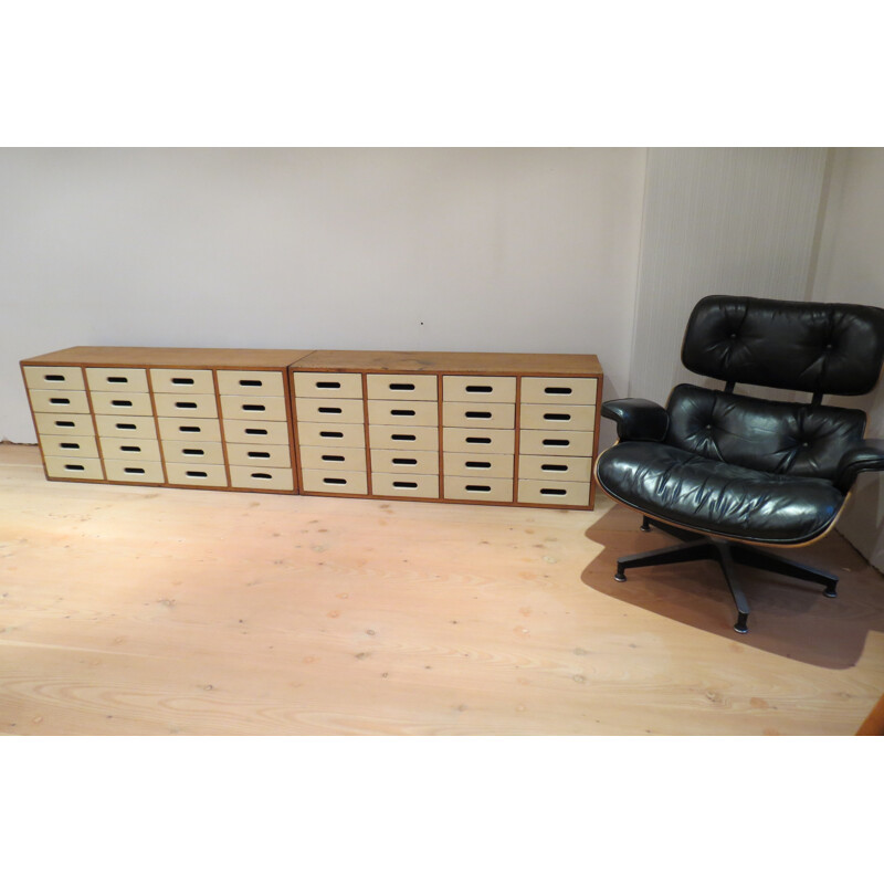 Pair of Esavian chest of drawers in wood, James LEONARD - 1950s