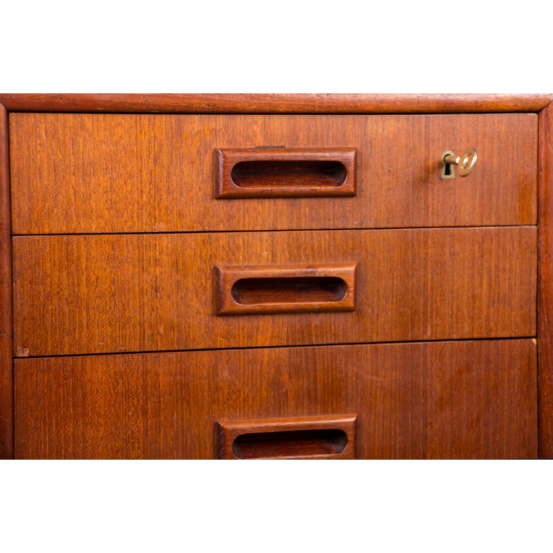 Bureau vintage "ministre" double face en teck par Gunni Omann, Danois 1960