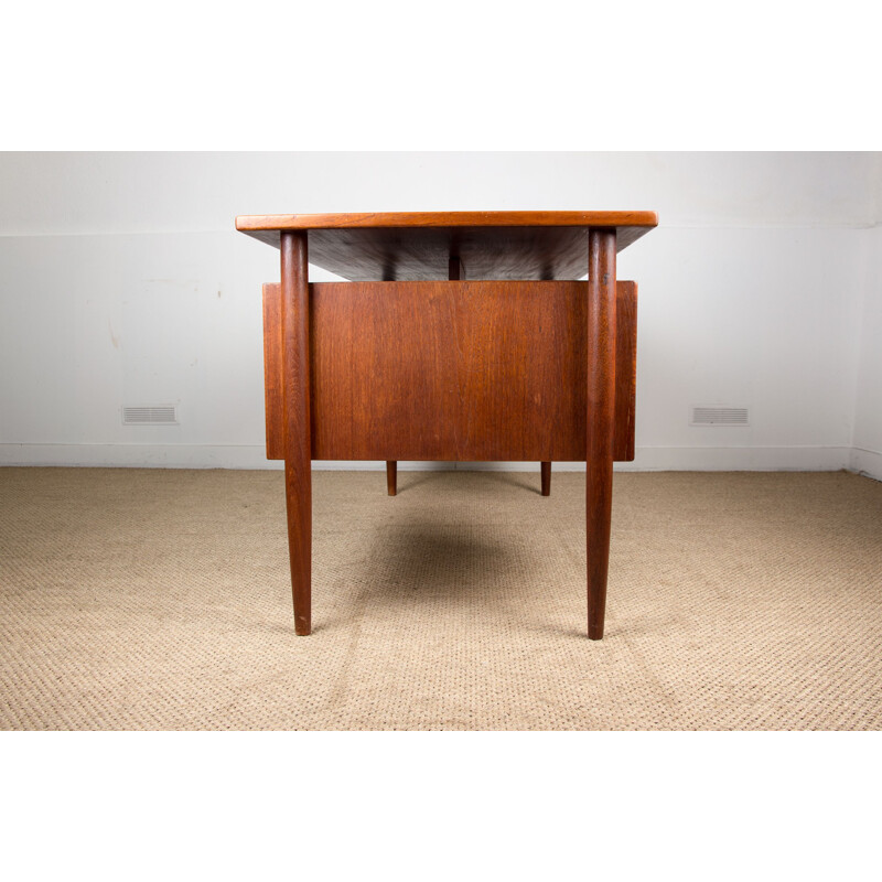 Vintage "minister" double sided teak desk by Gunni Omann, Danish 1960s