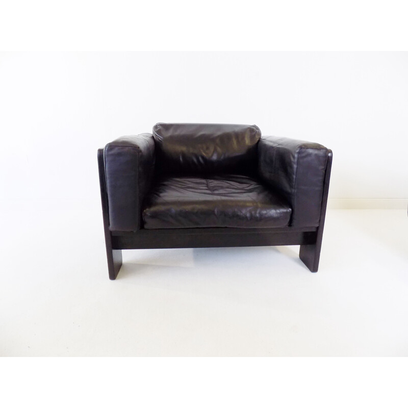 Vintage Gavina Knoll Bastiano leather armchair by Afra & Tobia Scarpa 1960s