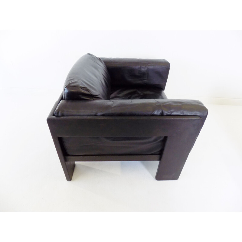 Vintage Gavina Knoll Bastiano leather armchair by Afra & Tobia Scarpa 1960s