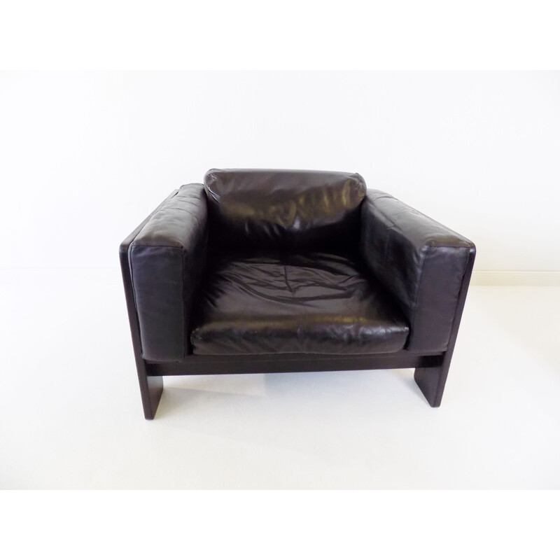 Vintage Gavina Knoll Bastiano leather armchair by Afra & Tobia Scarpa 1960s