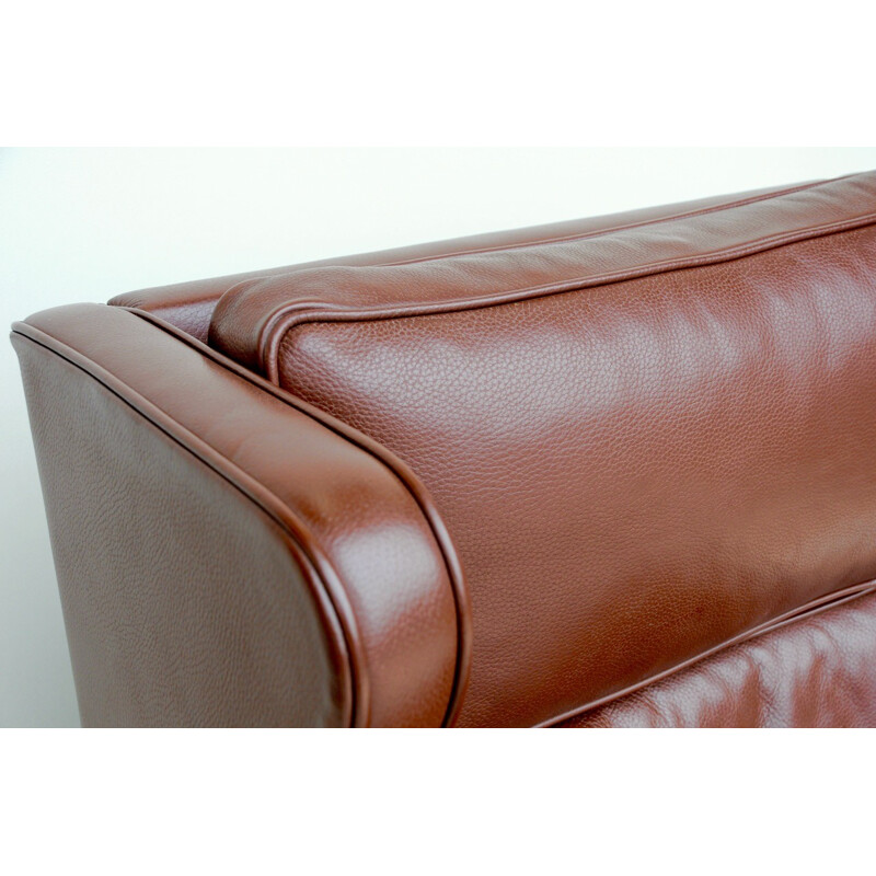 Danish Leather Wing Armchair, Mogensen in Style