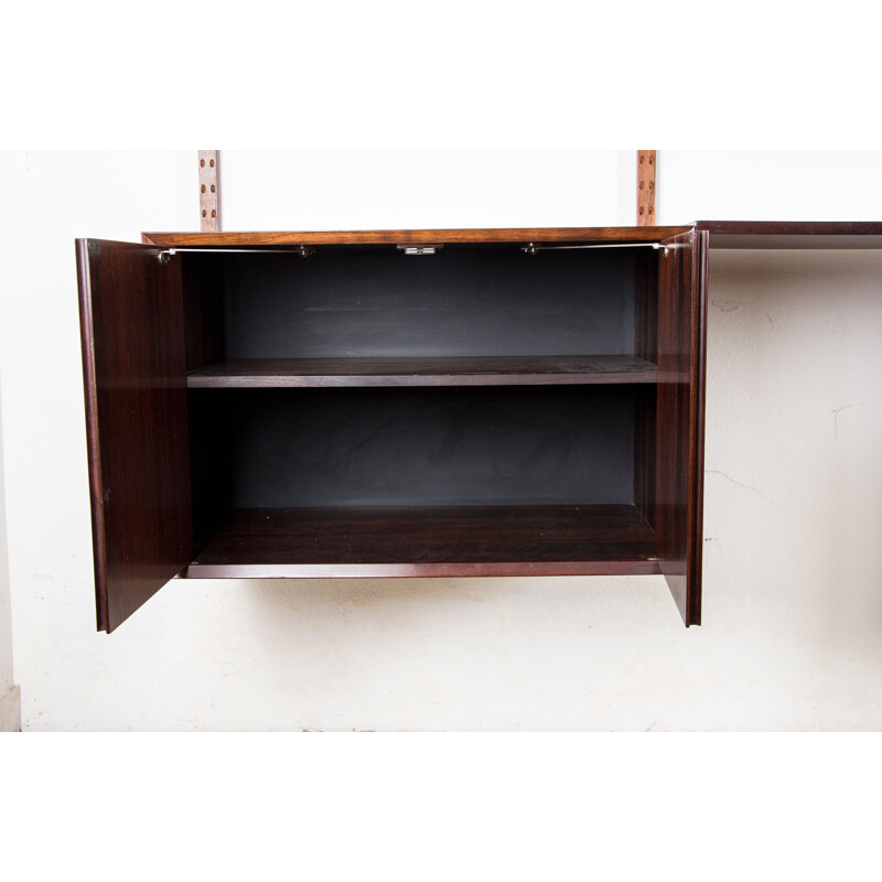 Large vintage modular shelf in Rio rosewood by Poul Cadovius, Danish 1960s