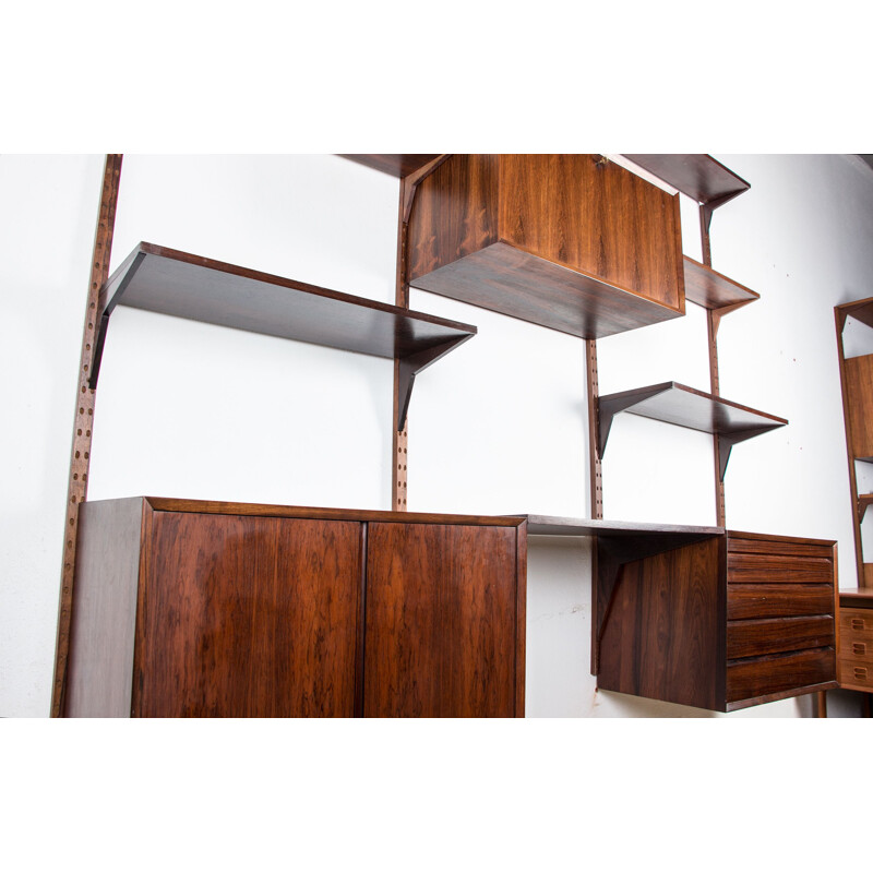 Large vintage modular shelf in Rio rosewood by Poul Cadovius, Danish 1960s