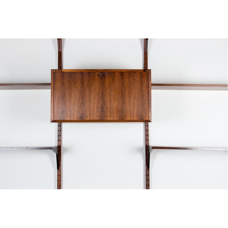 Large vintage modular shelf in Rio rosewood by Poul Cadovius, Danish 1960s