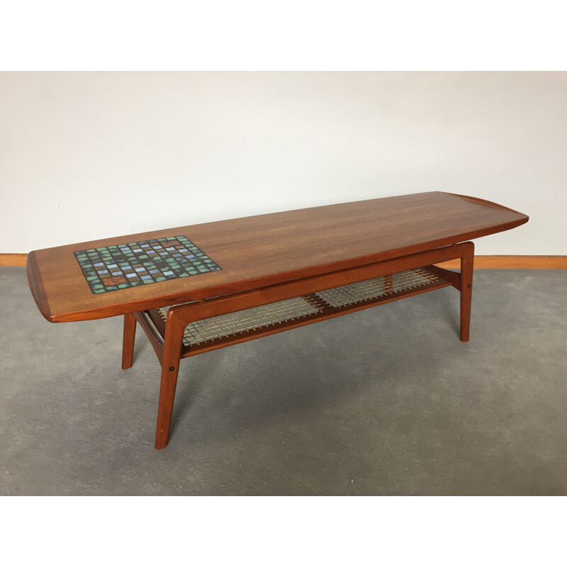 Scandinavian coffee table in teak, HOVMAND OLSEN - 1960s