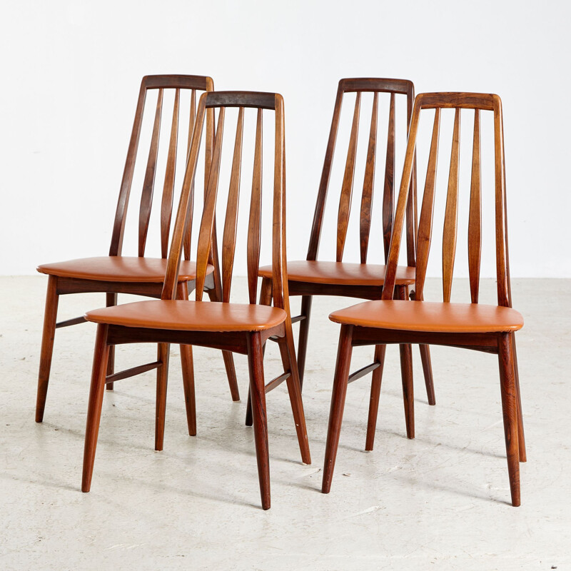 Set of 4 vintage Eva Dining Chairs by Niels Koefoed for Koefoed Hornslet 1960s