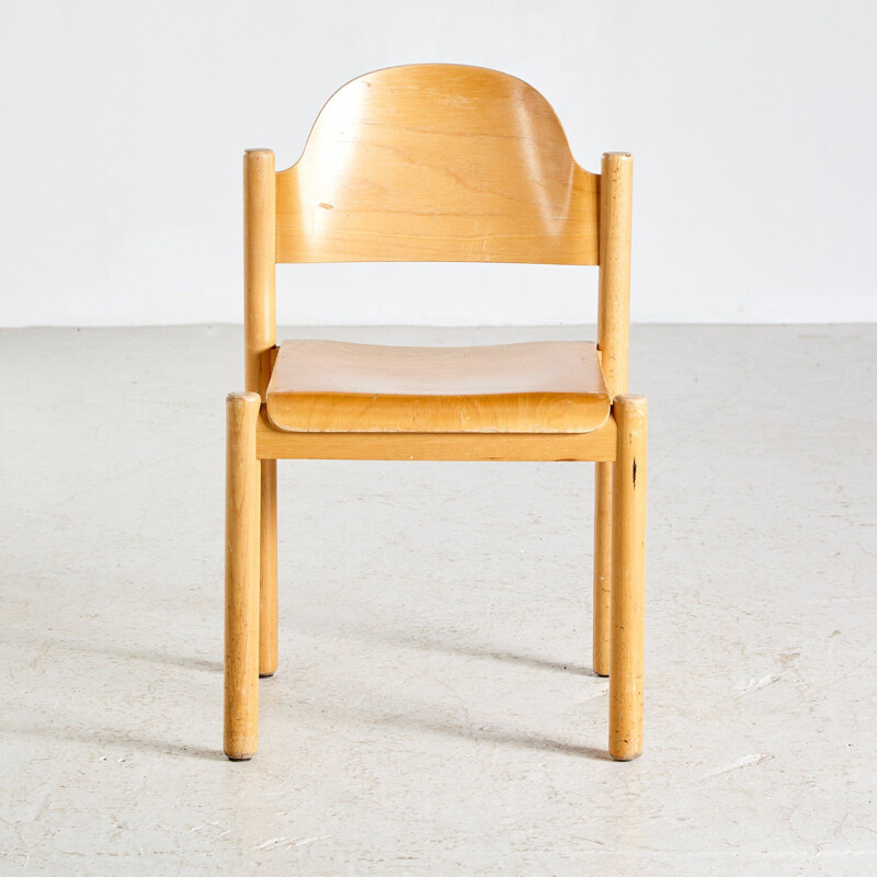 Vintage Stackable Beech Side Chair 1970s