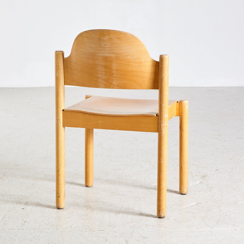 Vintage Stackable Beech Side Chair 1970s