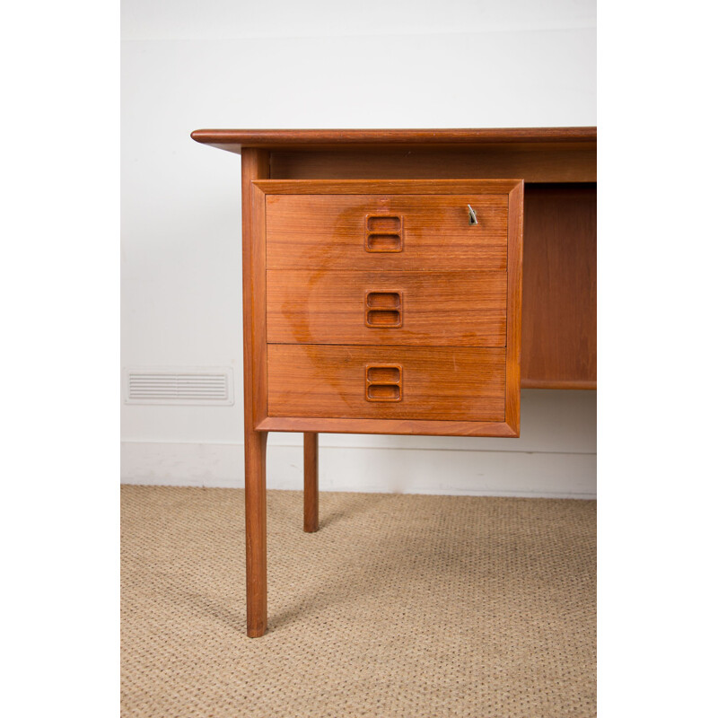 Vintage double-sided teak desk by Arne Vodder for Sibast, Danish 1960s