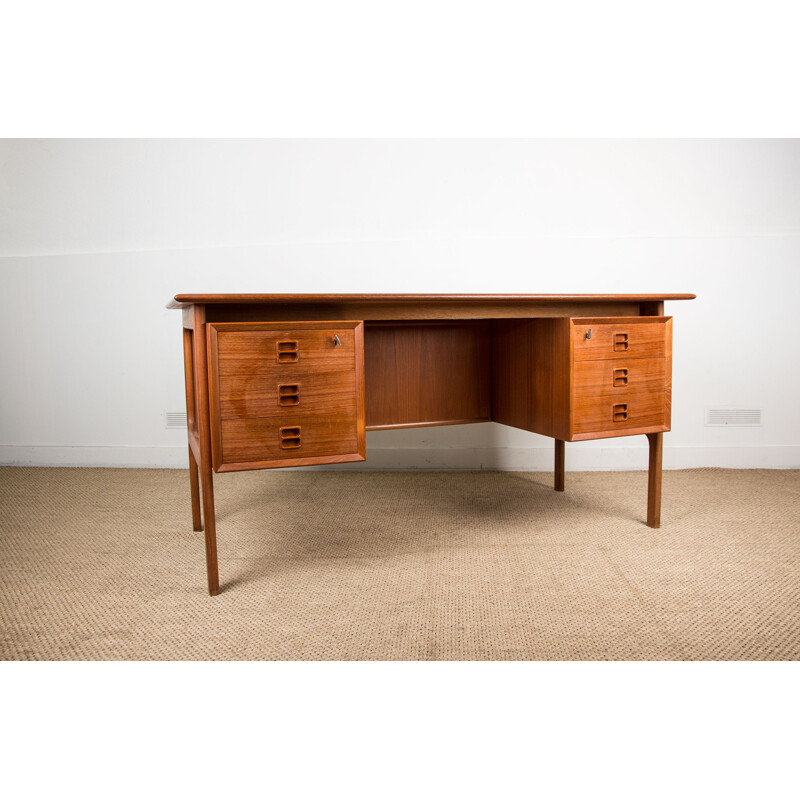 Vintage double-sided teak desk by Arne Vodder for Sibast, Danish 1960s