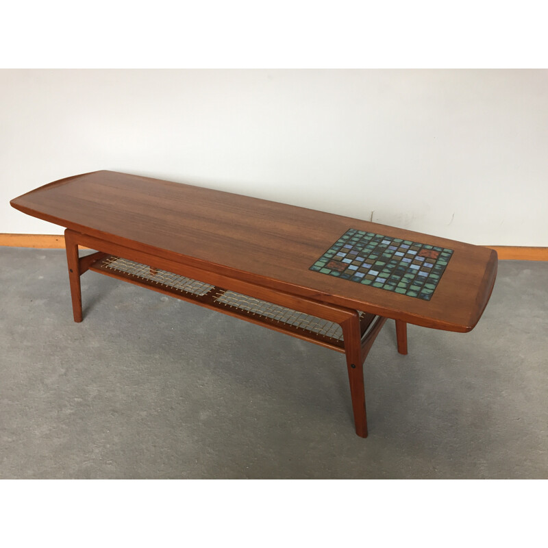 Scandinavian coffee table in teak, HOVMAND OLSEN - 1960s