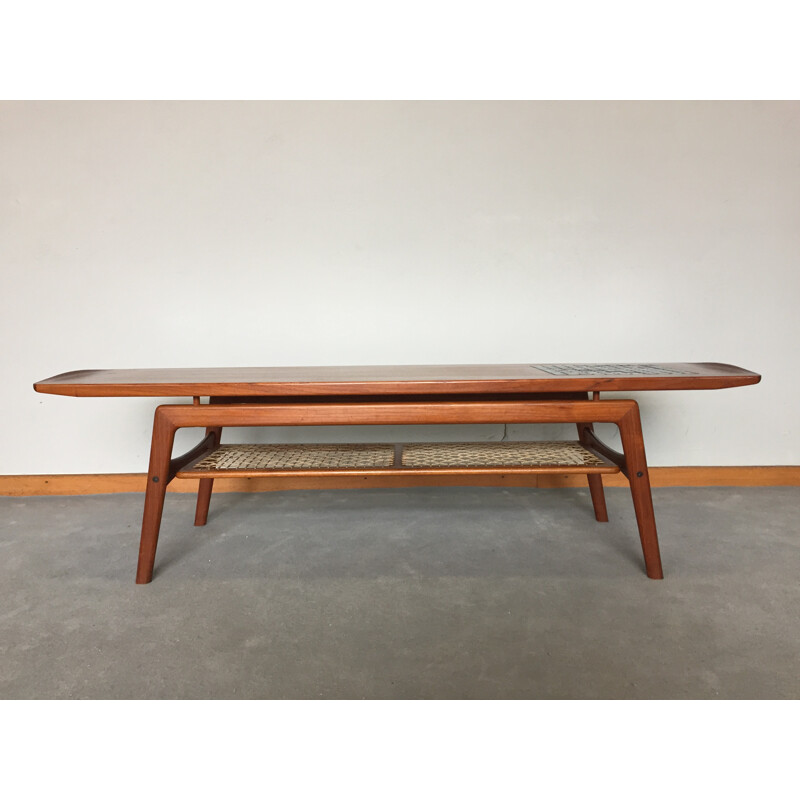 Scandinavian coffee table in teak, HOVMAND OLSEN - 1960s