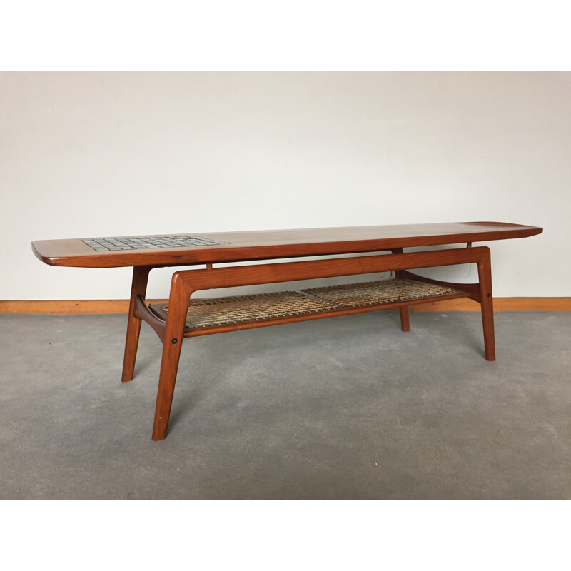 Scandinavian coffee table in teak, HOVMAND OLSEN - 1960s