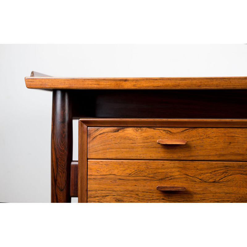 Vintage Rio rosewood executive desk model 206 by Arne Vodder for Sibast, Danish 1960s