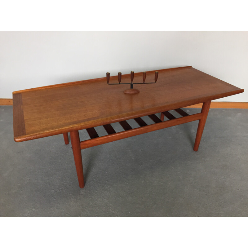 Scandinavian coffee table in teak, Grete JALK - 1960s