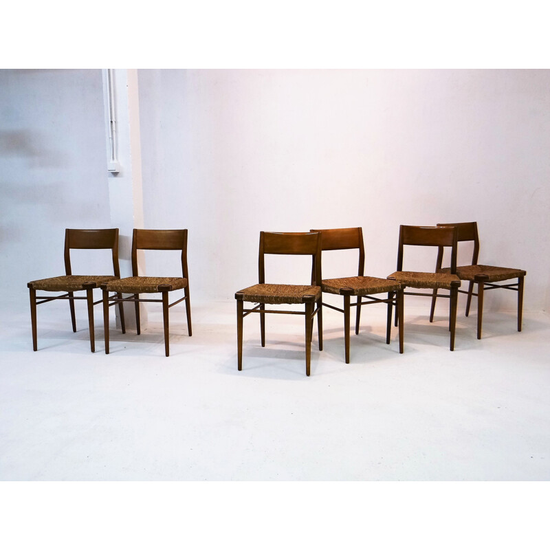 Suite de six chaises à repas Wilkhahn en teck, Georg LEOWALD - 1950