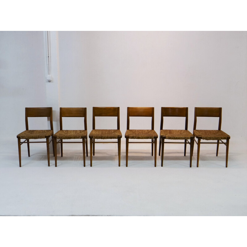 Set of six Wilkhahn chairs in teakwood, Georg LEOWALD - 1950s