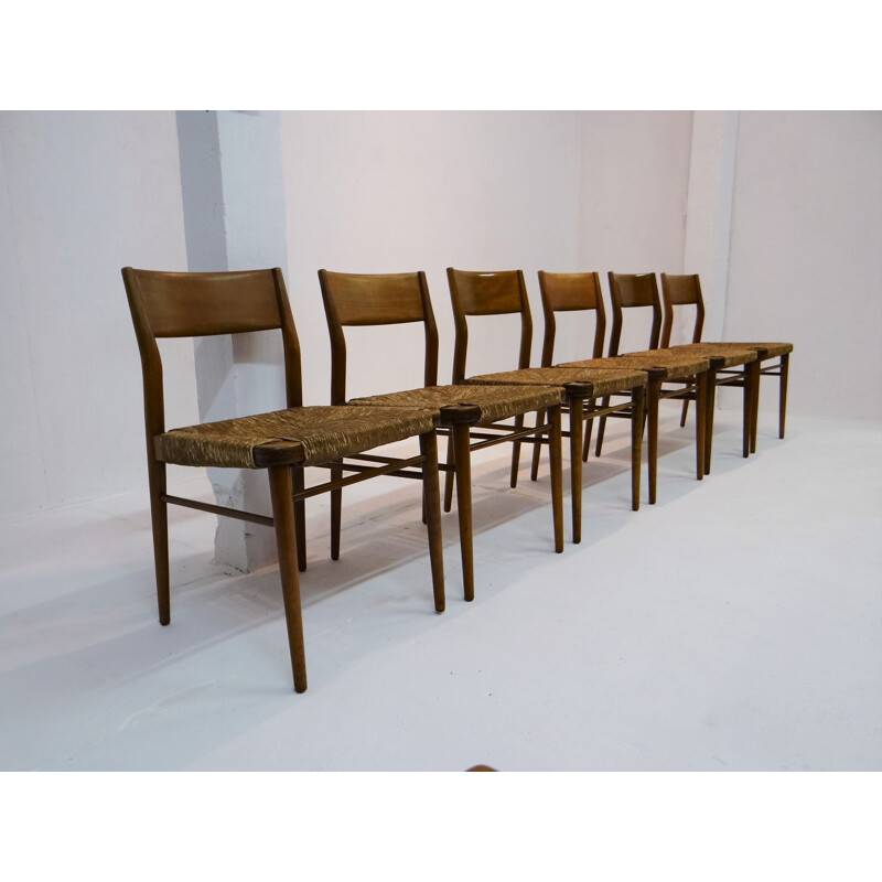 Set of six Wilkhahn chairs in teakwood, Georg LEOWALD - 1950s