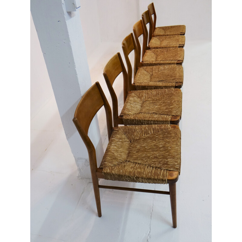 Set of six Wilkhahn chairs in teakwood, Georg LEOWALD - 1950s