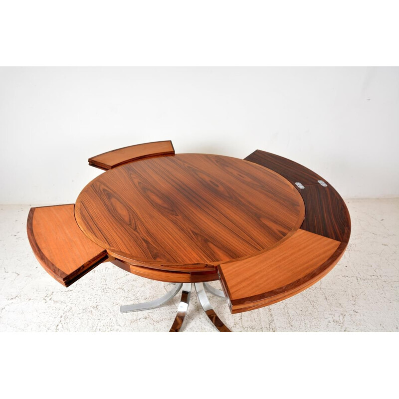 Vintage circular table "Flip Flap" in rosewood by Svend Dyrlund 1960s