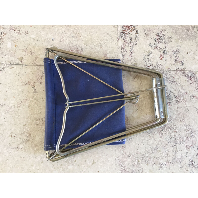 Vintage Nomad folding camping stool Blue 1950s