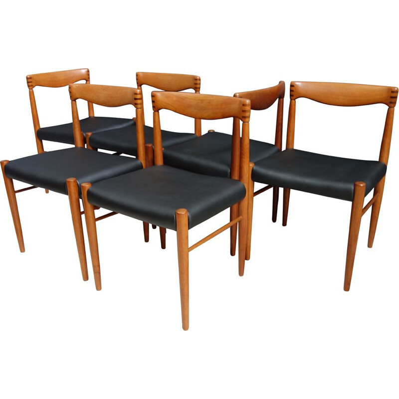 Conjunto de 6 cadeiras de vindima da WH Klein para Bramin, Dinamarca 1960