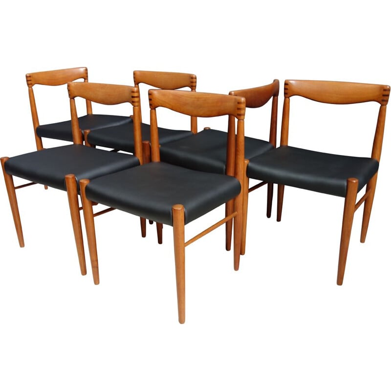 Set of 6 vintage dining chairs by WH Klein for Bramin, Denmark 1960s