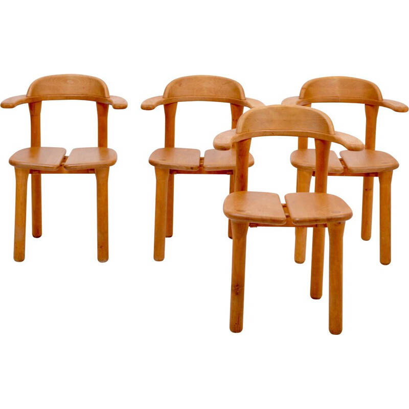 Lot de 4 chaises vintage rustique Modern, Scandinavian