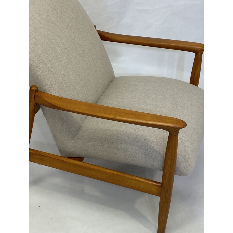Vintage GFM-142 beechwood armchair by Edmund Homa 1960s