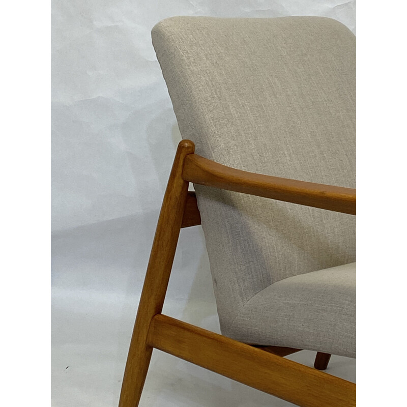 Vintage GFM-142 beechwood armchair by Edmund Homa 1960s