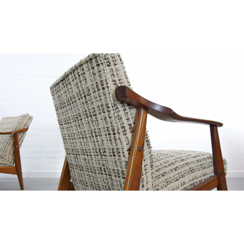 Pair of vintage teak armchairs, 1960