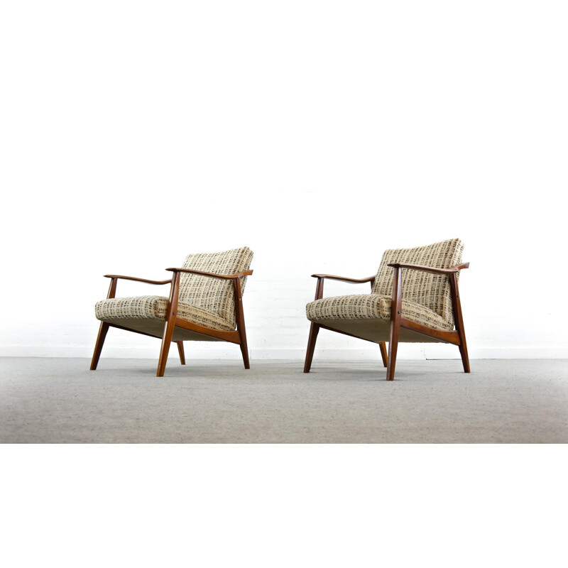 Pair of vintage teak armchairs, 1960