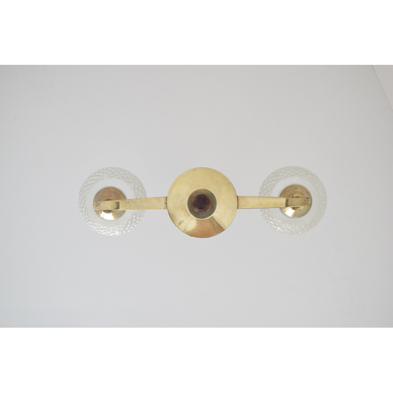 Vintage brass chandelier by Lidokov, Czechoslovakia 1960