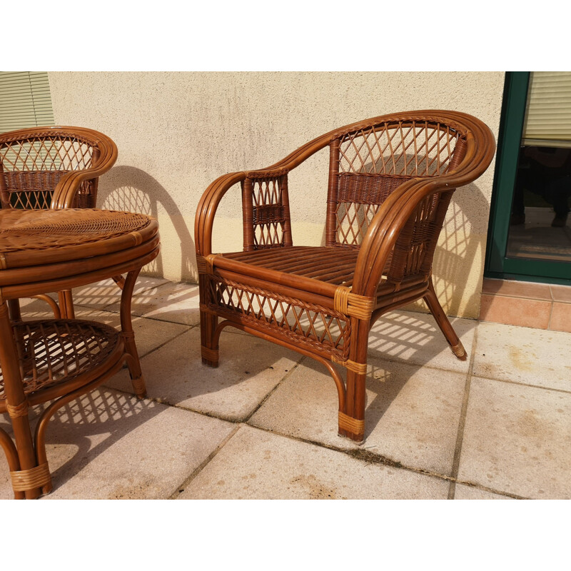 Vintage rattan garden furniture