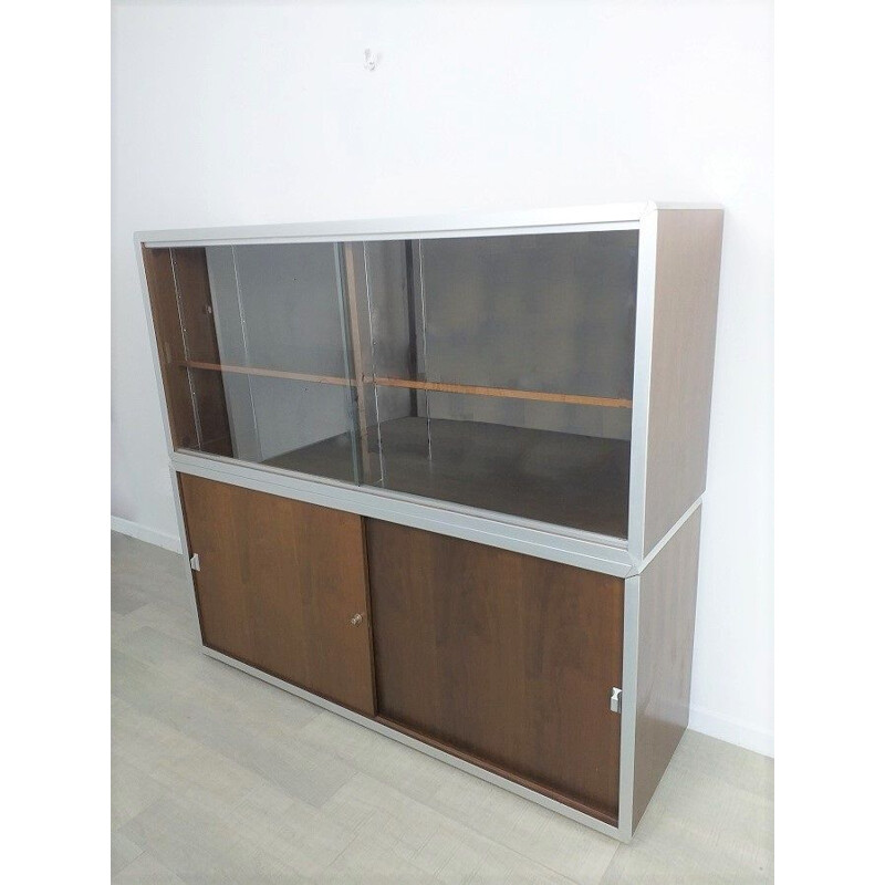 Vintage double storage cabinet for office Ciolino design, Italy 1970s