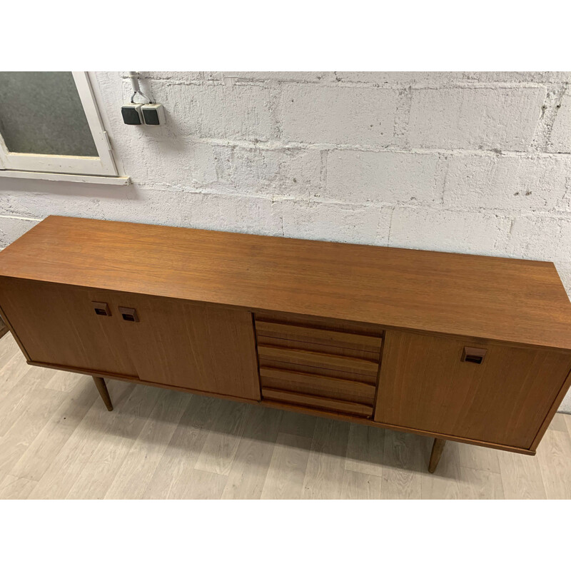 Grande enfilade vintage en teck par Eros, Scandinave 1960