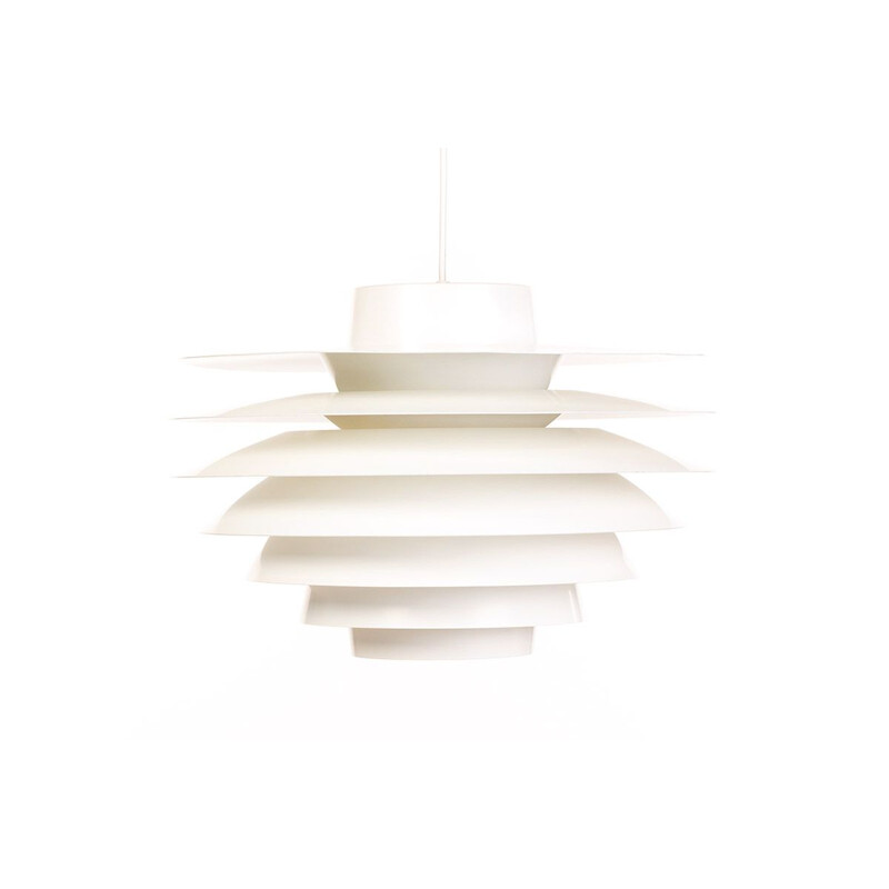 Vintage white Verona pendant lamp by Sven Middelboe for Nordisk Solar, Denmark 1960s