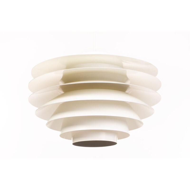 Vintage white Verona pendant lamp by Sven Middelboe for Nordisk Solar, Denmark 1960s