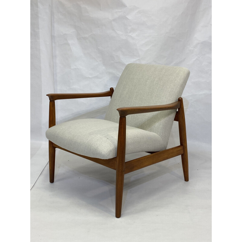 Vintage armchair GFM-142 lightly mottled fabric by Edmund Homa, Beige 1960s