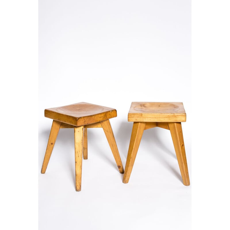 Vintage Christian Durupt stool for Charlotte Perriand
