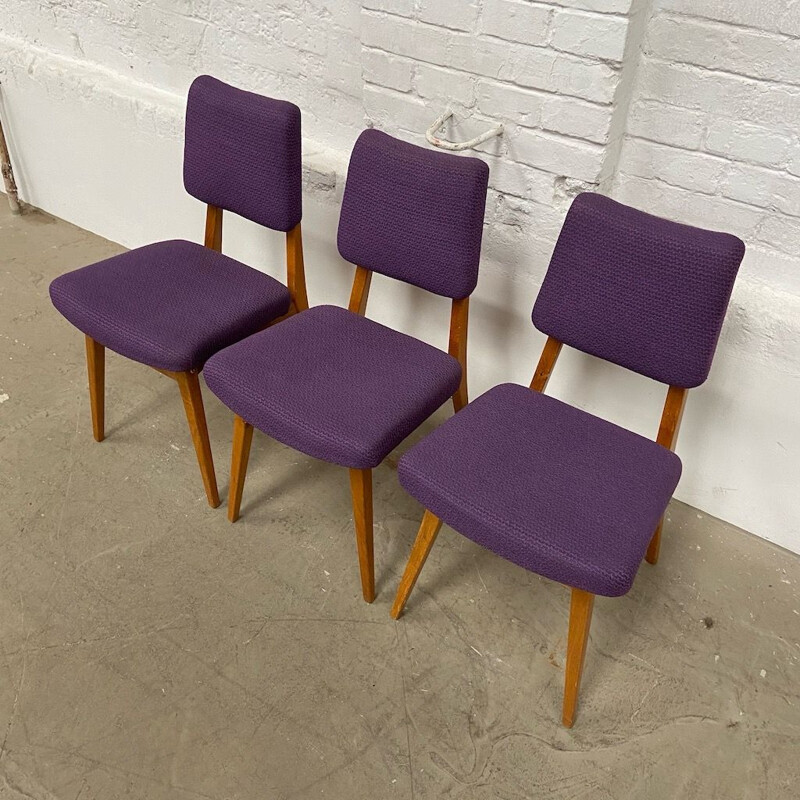 set of 3 vintage Dining chairs, Czech republic 1960s