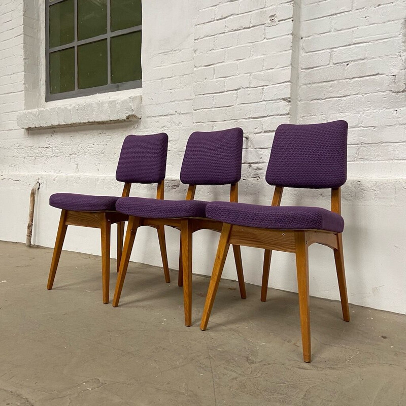 set of 3 vintage Dining chairs, Czech republic 1960s