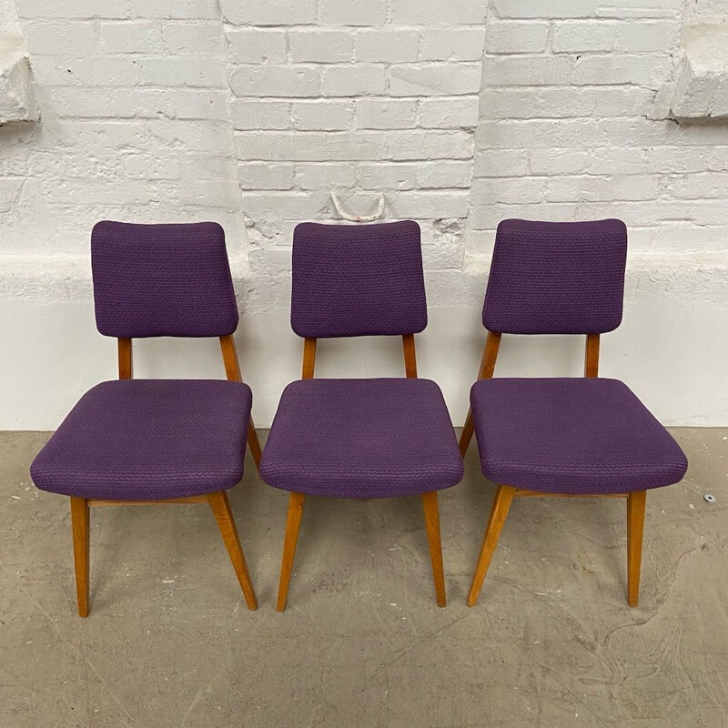 set of 3 vintage Dining chairs, Czech republic 1960s