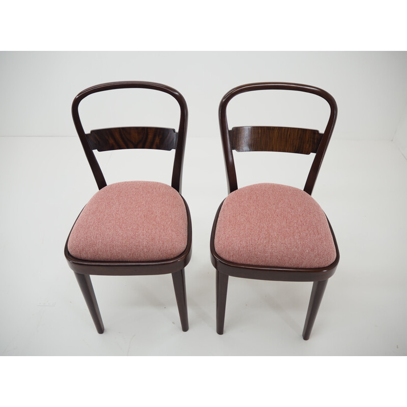 Pair of vintage Art Deco Dining Chairs by Jindrich Halabala, Czechoslovakia 1940s